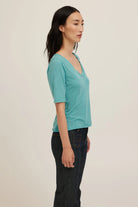 Rose & Lee Co Jude Top, Island Teal by Project Social T short sleeve