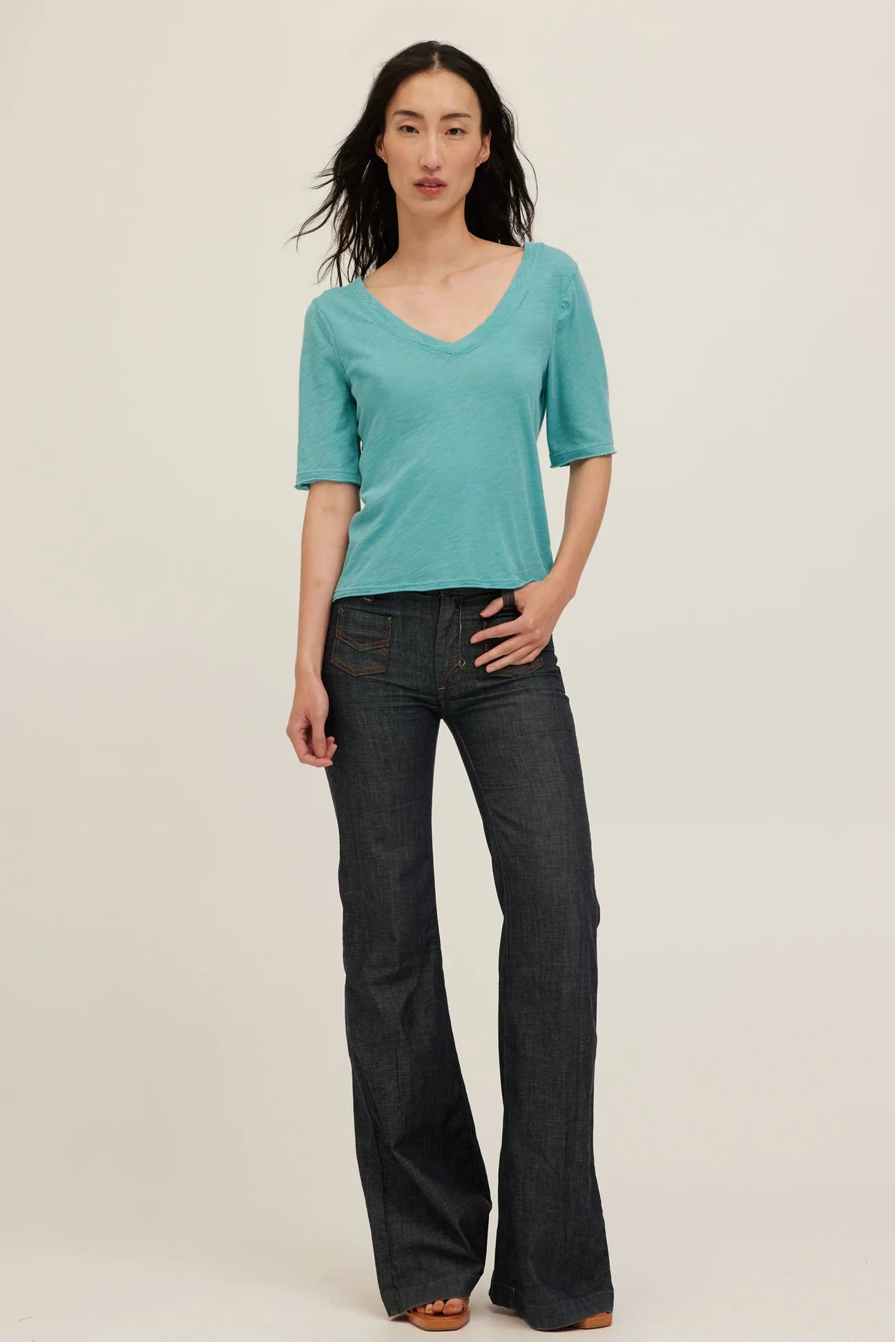 Rose & Lee Co Jude Top, Island Teal by Project Social T short sleeve