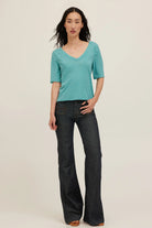 Rose & Lee Co Jude Top, Island Teal by Project Social T short sleeve