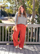 Rose & Lee Co Judy Pants, Orange Rust Pants