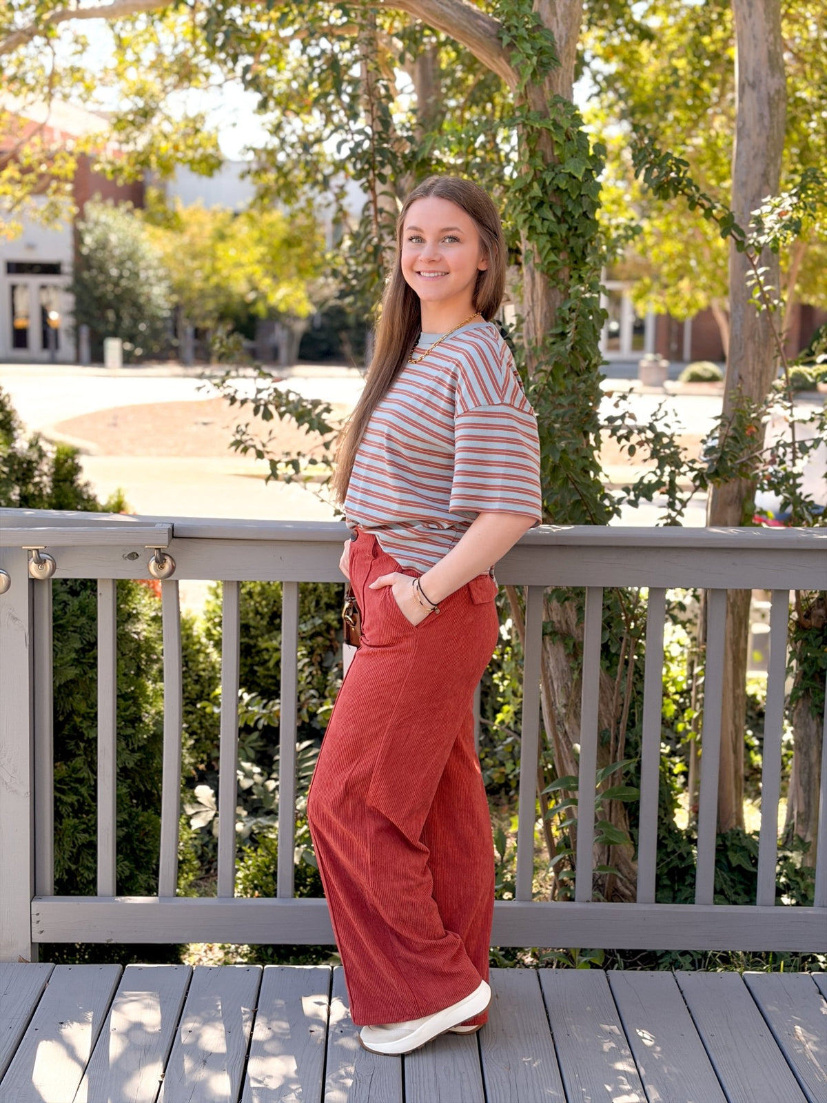 Rose & Lee Co Judy Pants, Orange Rust Pants