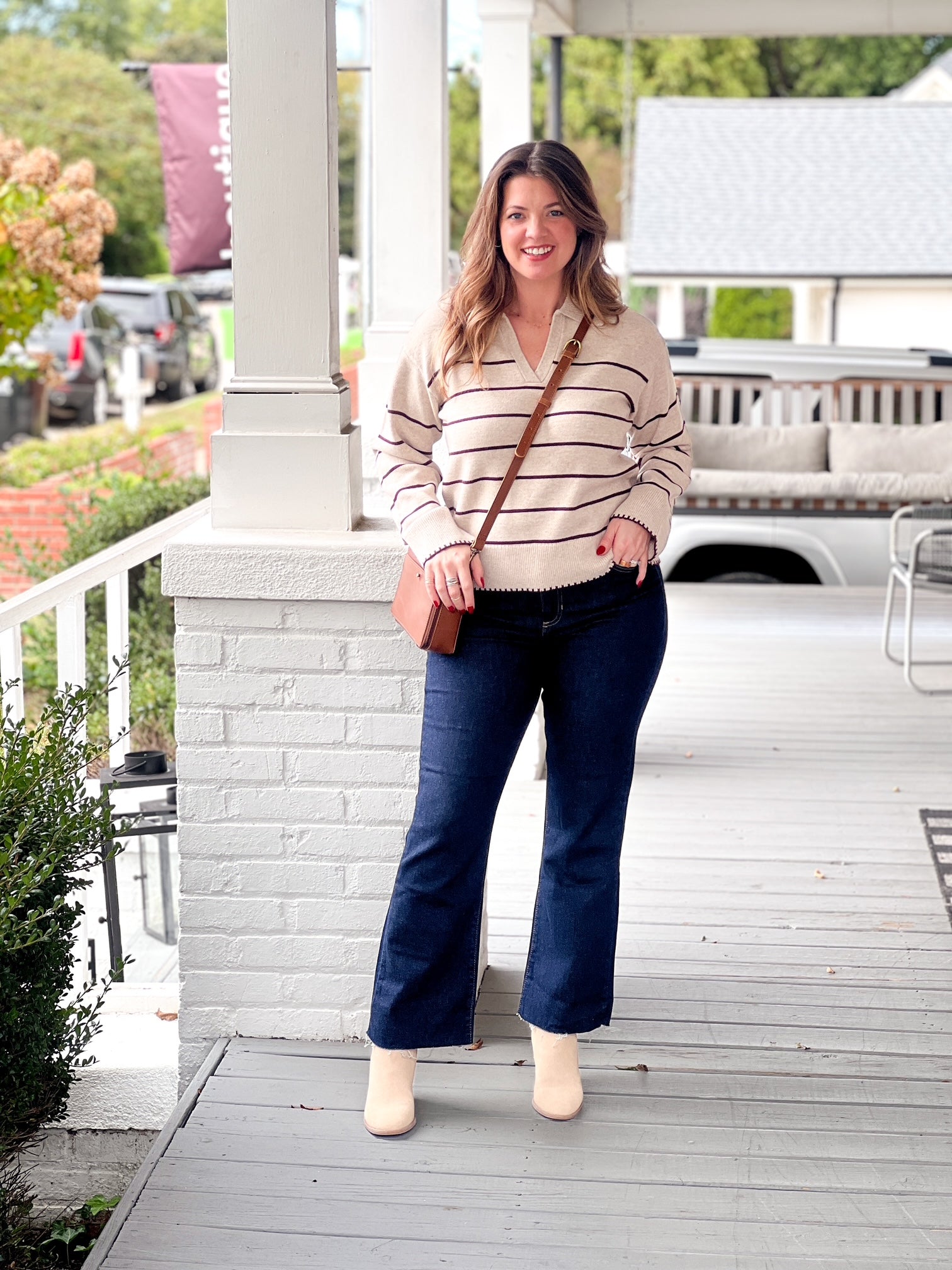 Cropped Flare Dark Denim Jeans