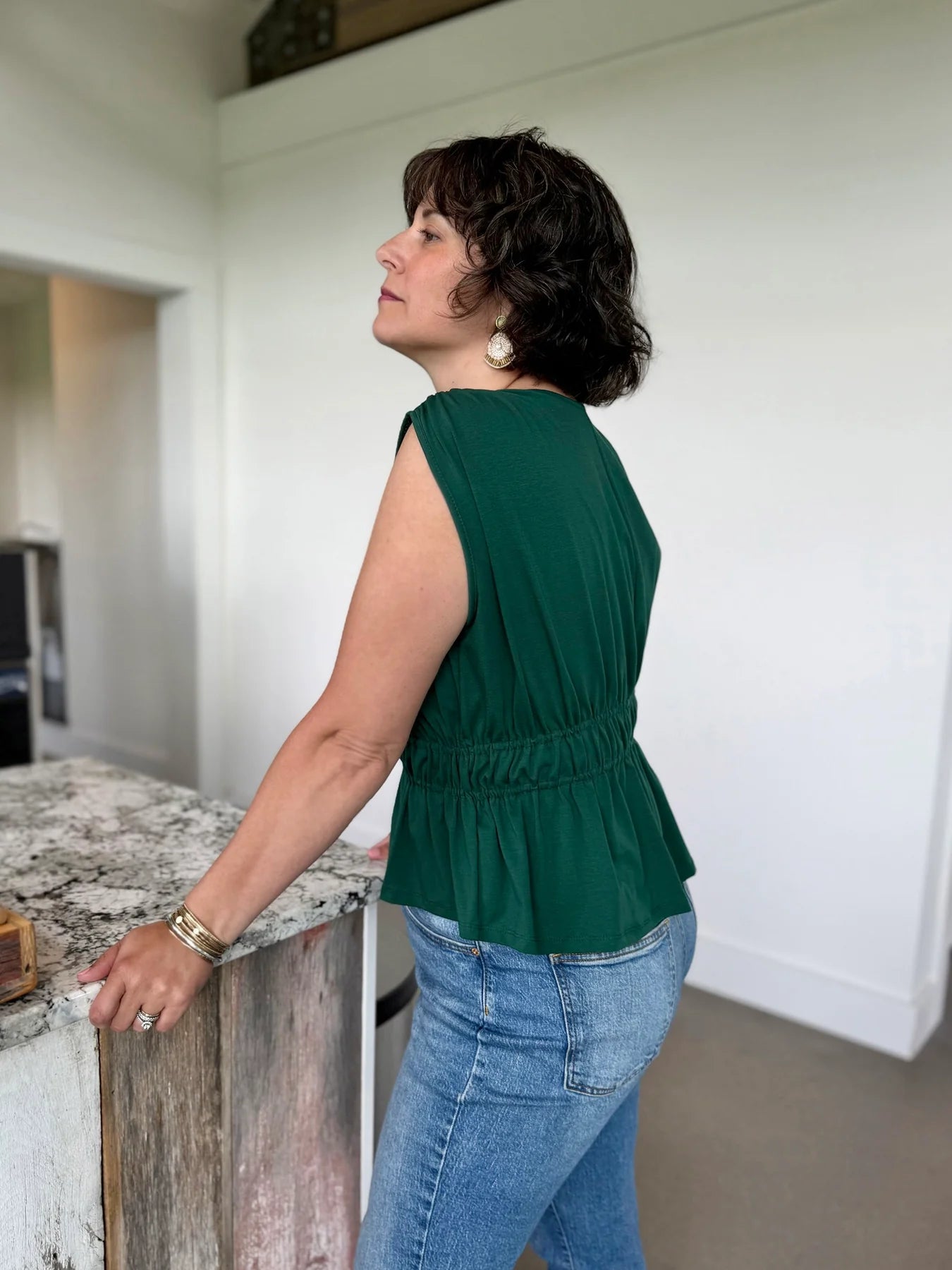 Green Sleeveless Tank Top