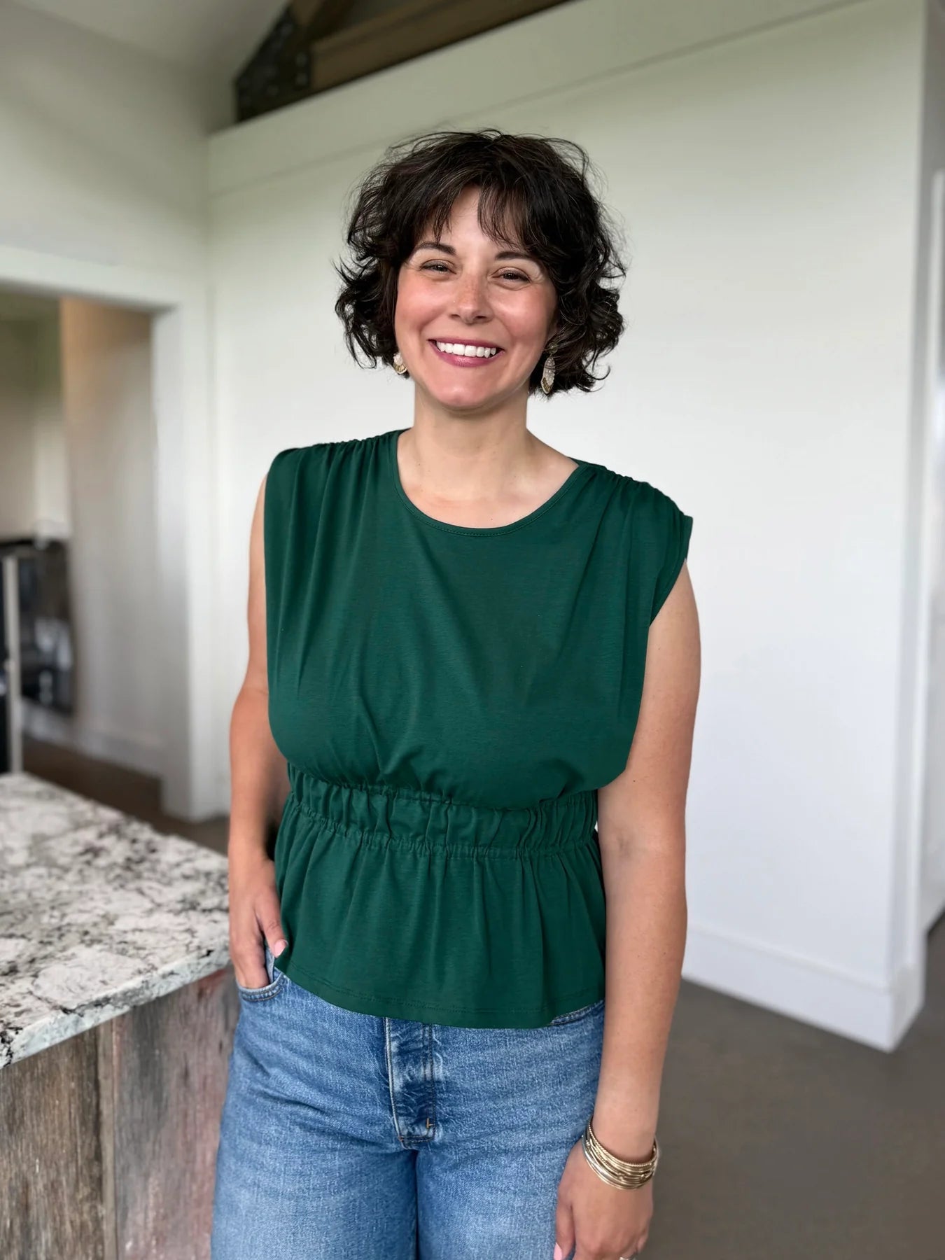 Green Sleeveless Tank Top