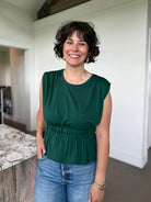 Green Sleeveless Tank Top