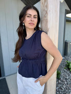 Navy Sleeveless Tank Top