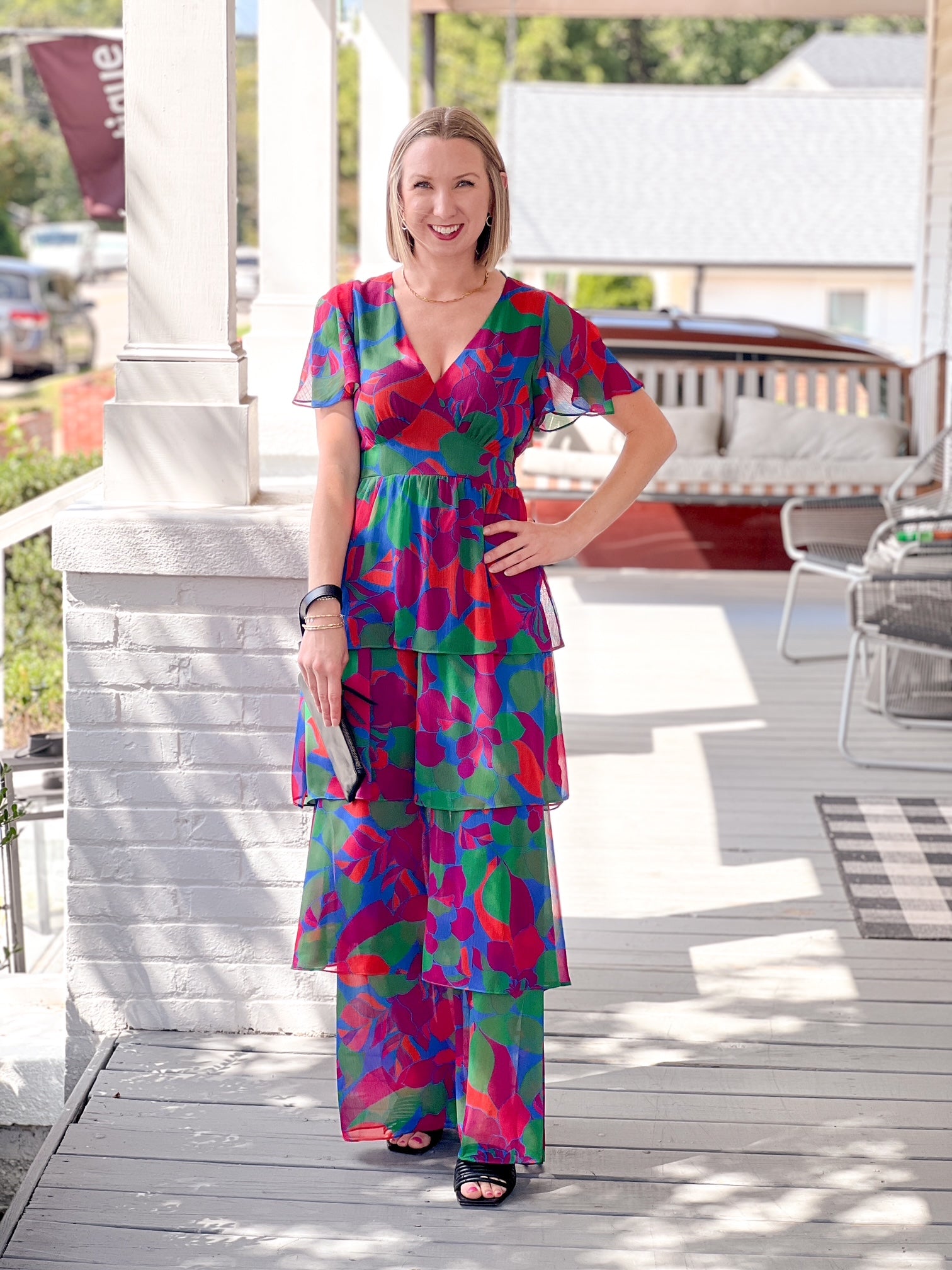 Multi-Colored Tiered Maxi Dress