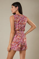 Cream/Pink Multi Floral Sleeveless Romper
