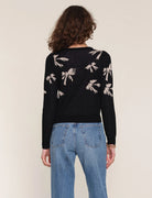 Long Sleeve Cardigan with a Bow Print