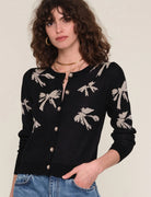 Long Sleeve Cardigan with a Bow Print