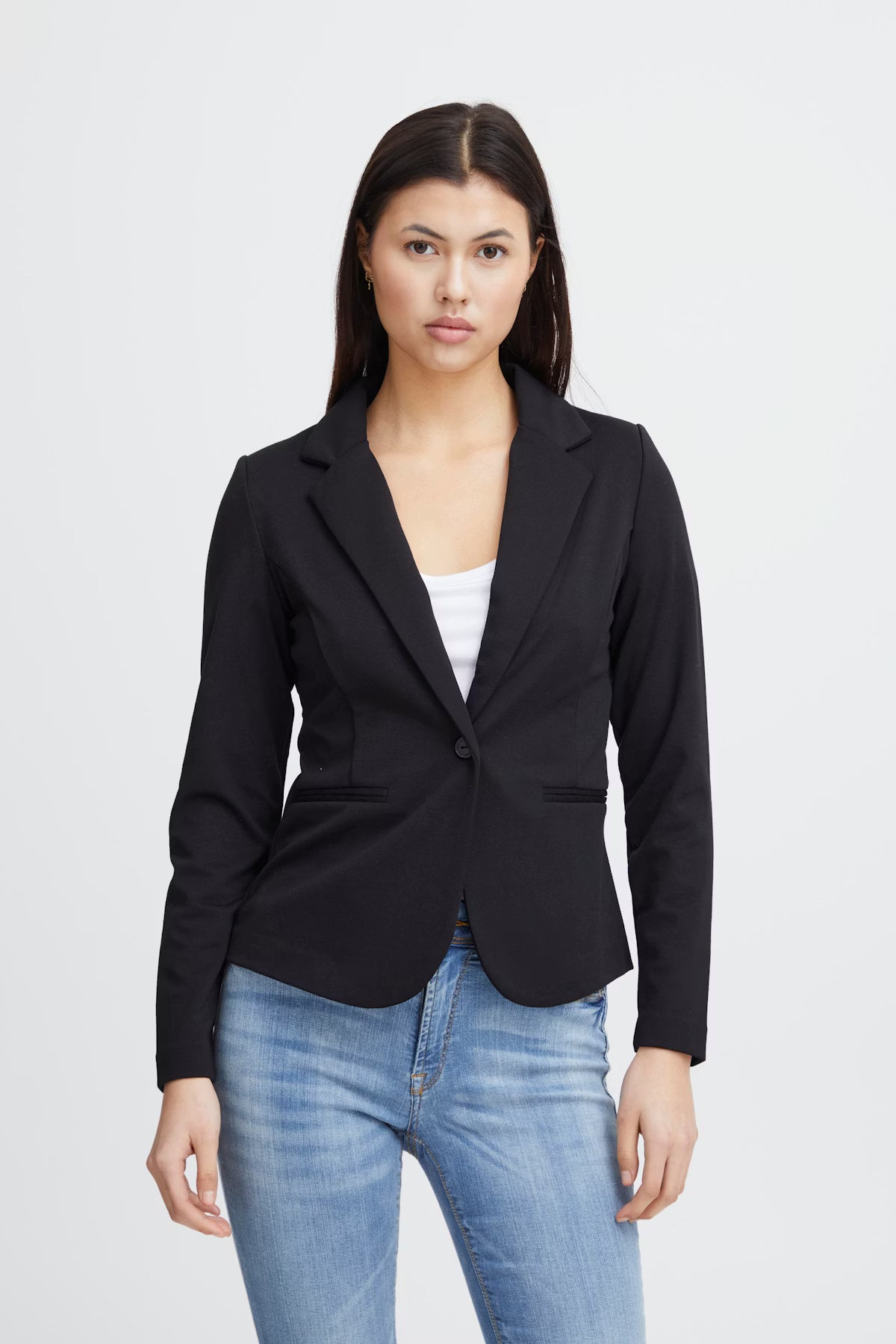 Black Fitted Work Blazer