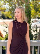 Rose & Lee Co Keilani Dress, Dark Brown Work Dress