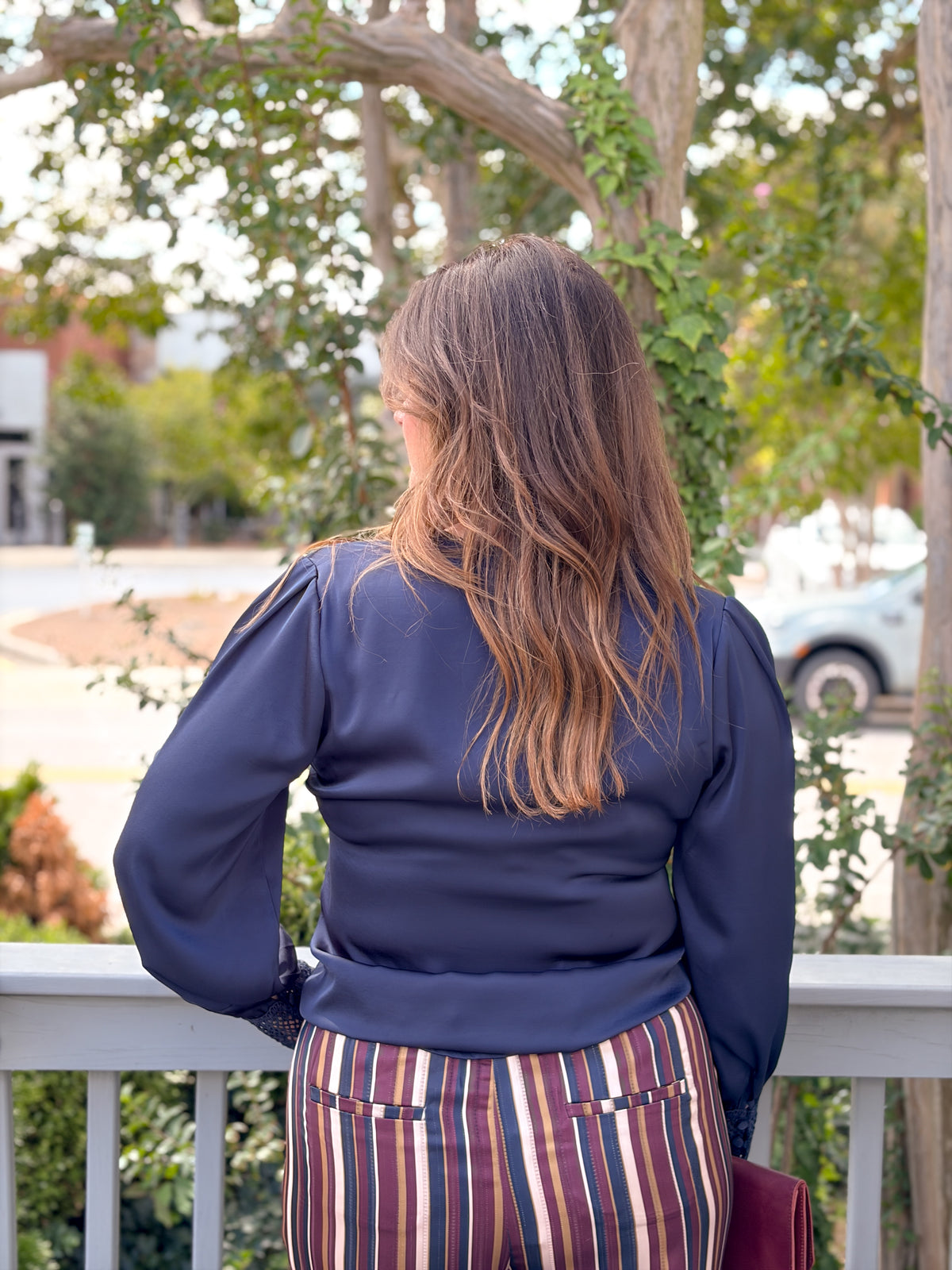 Rose & Lee Co Kenia Top, Navy Work Tops