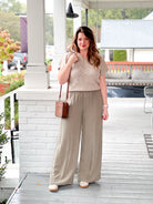 Olive Green Elastic Waistband Pants