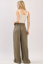 Olive Green Elastic Waistband Pants