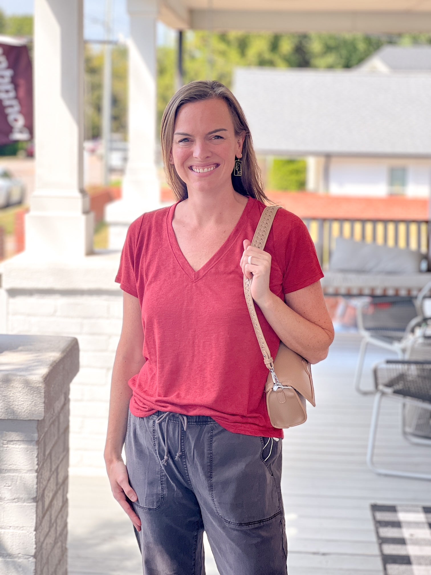 short sleeve v neck top