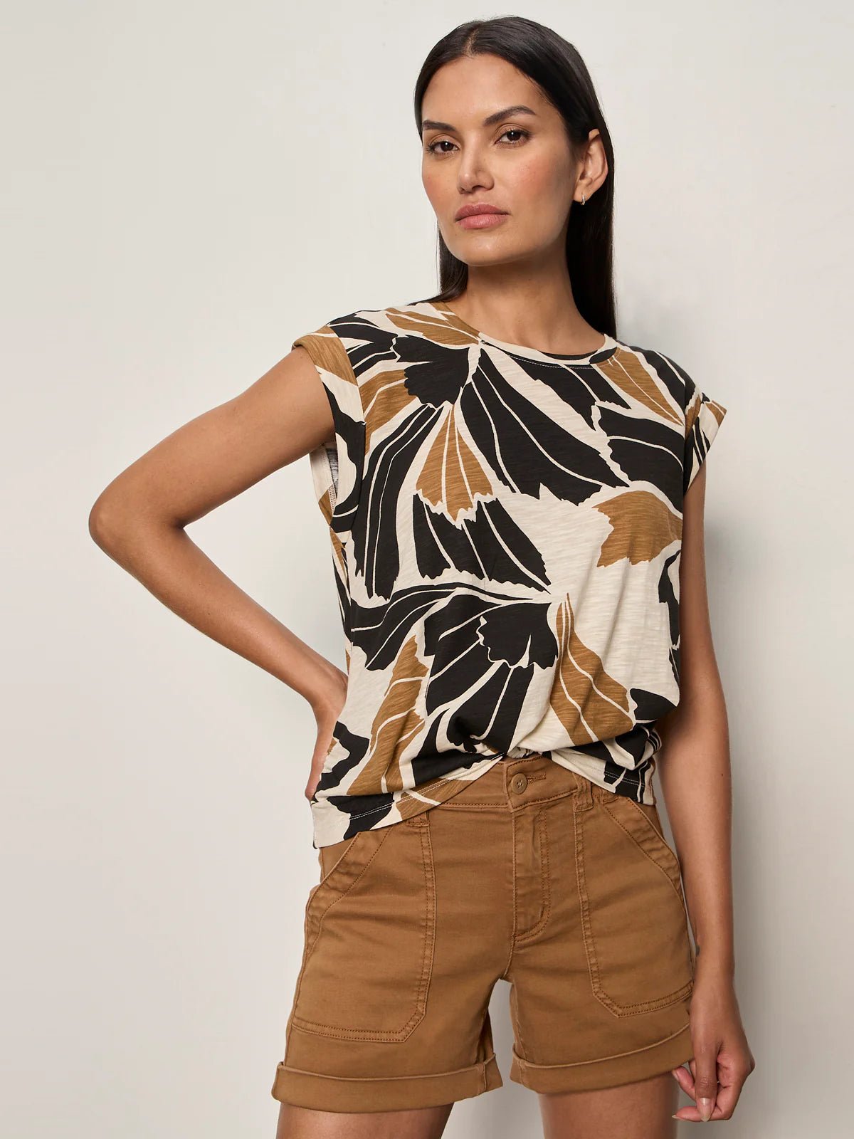 Rose & Lee Co Knotted Muscle Tee, Lotus by Sanctuary short sleeve
