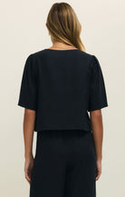 Rose & Lee Co La Belle Top, Black by Z Supply short sleeve