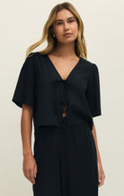 Rose & Lee Co La Belle Top, Black by Z Supply short sleeve