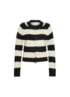 Black and White Striped Cardigan
