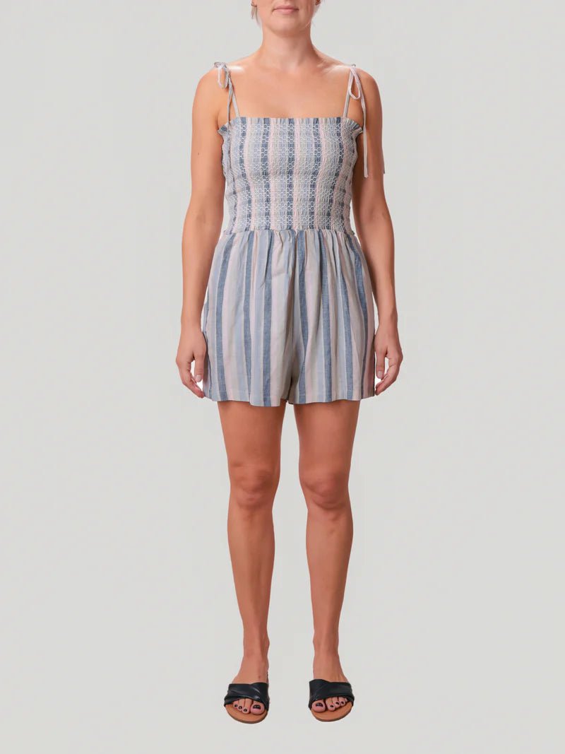 Rose & Lee Co Lara Romper, Sweetgrass Stripe Romper