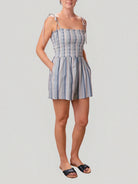Rose & Lee Co Lara Romper, Sweetgrass Stripe Romper