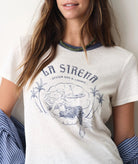 Rose & Lee Co La Sirena Tee, Antique White by Marine Layer short sleeve