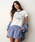 Rose & Lee Co La Sirena Tee, Antique White by Marine Layer short sleeve