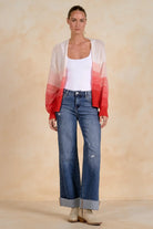 Rose & Lee Co Laura Cardigan, Red Ombre Cardigan
