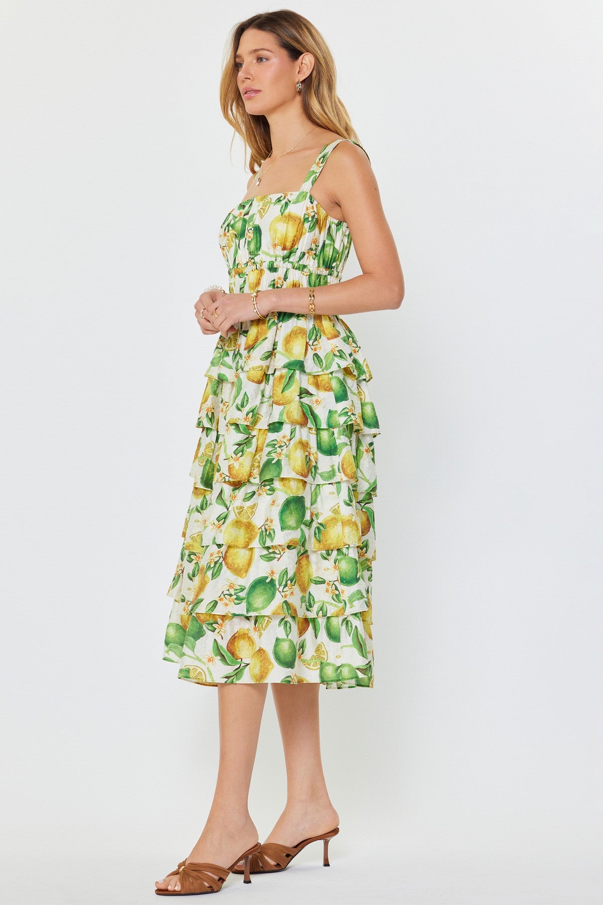 Rose & Lee Co Lauren Dress, Lemon Multi Casual Dresses