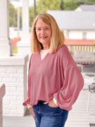 red and green striped relaxed fit sweatshirt