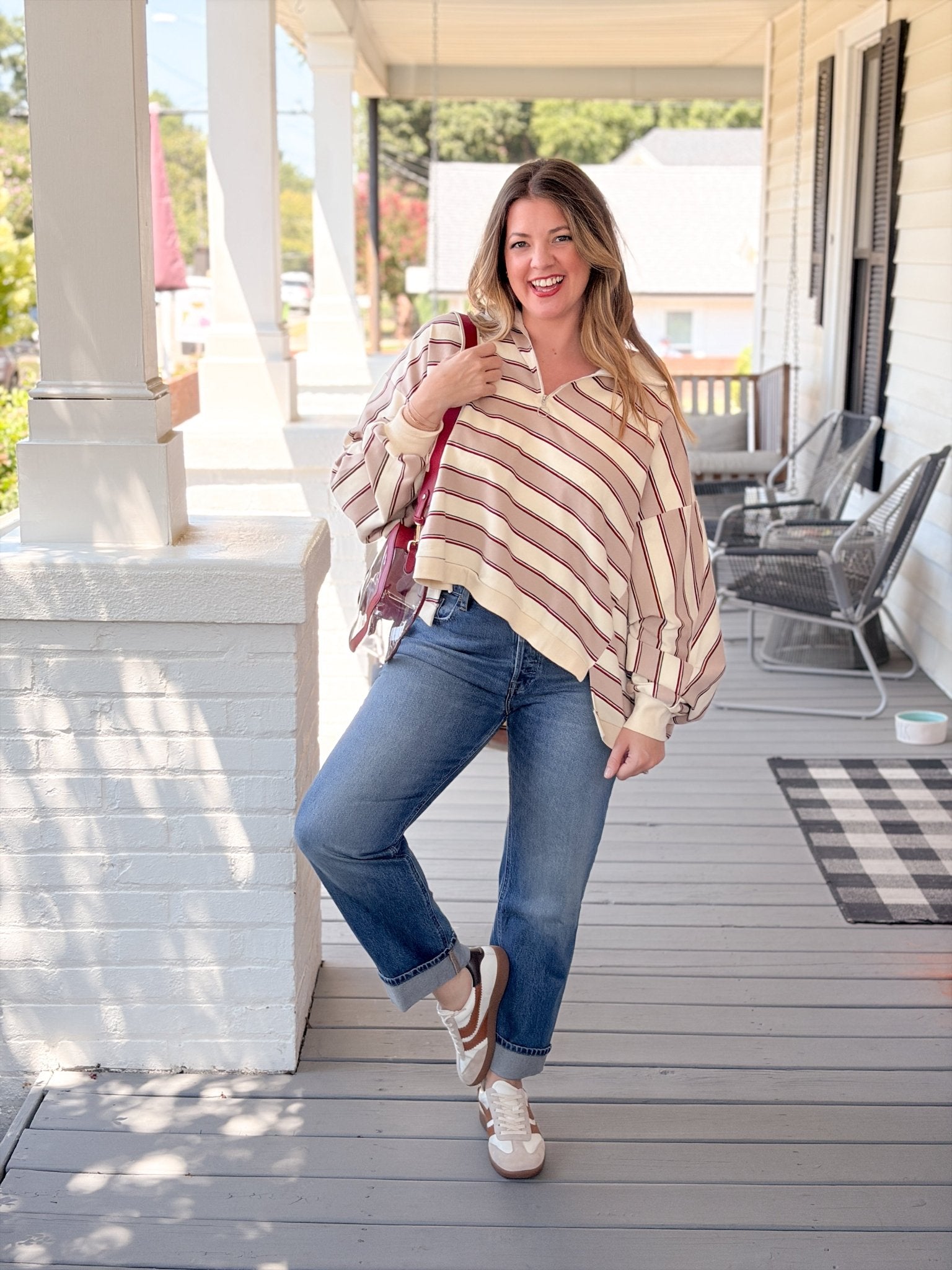 Rose & Lee Co Leona Pullover, Taupe Sweatshirt & Hoodies