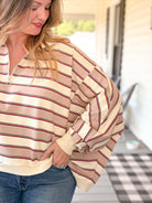 Rose & Lee Co Leona Pullover, Taupe Sweatshirt & Hoodies