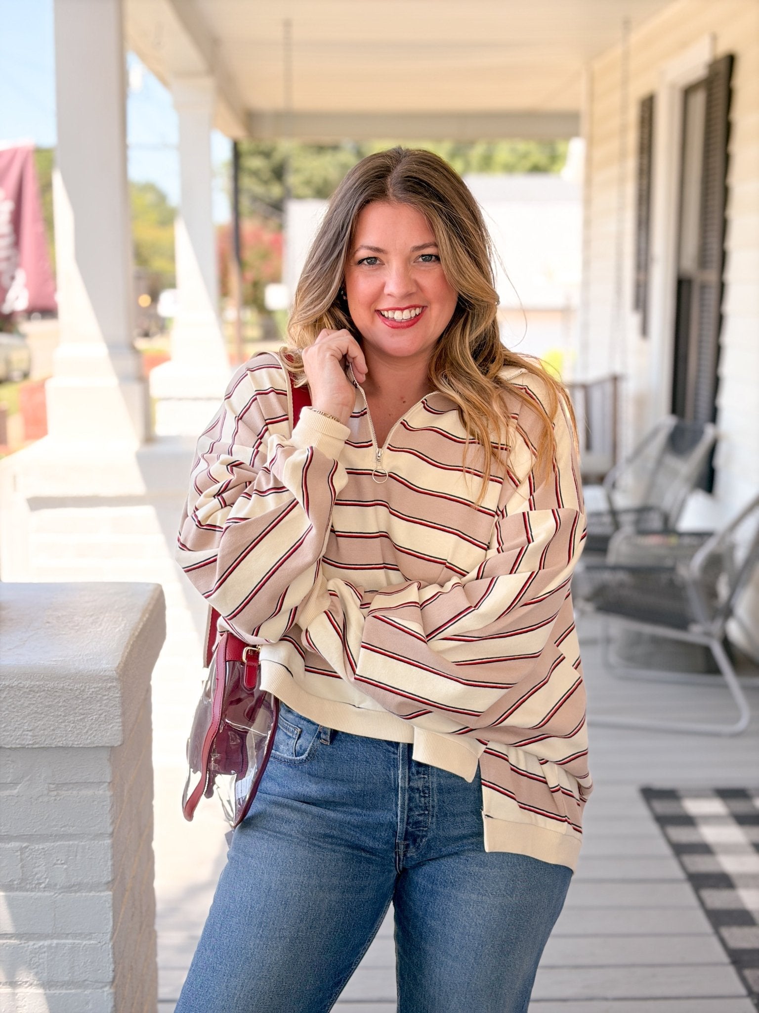 Rose & Lee Co Leona Pullover, Taupe Sweatshirt & Hoodies