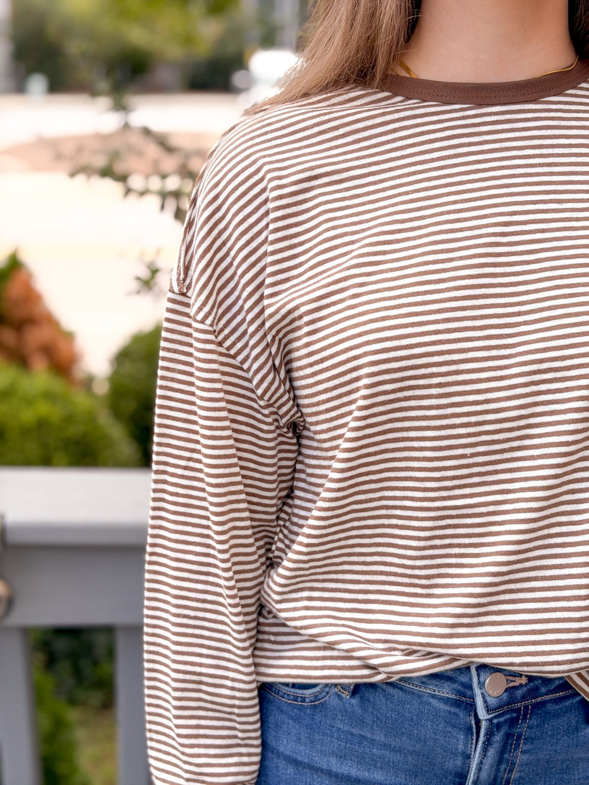 Rose & Lee Co Lexi Top, Mocha Long Sleeve
