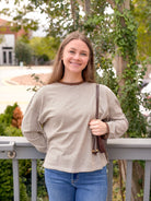 Rose & Lee Co Lexi Top, Mocha Long Sleeve