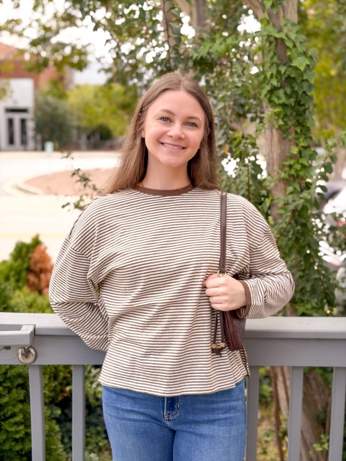 Rose & Lee Co Lexi Top, Mocha Long Sleeve