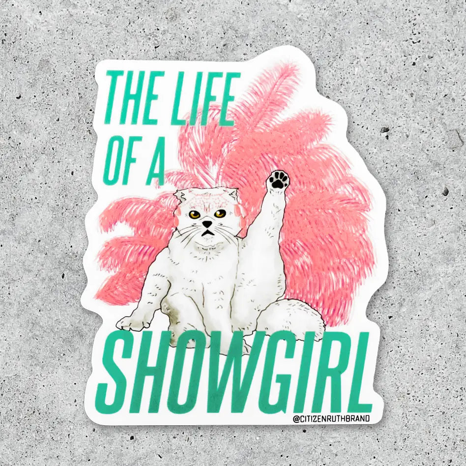 The Life of a Showgirl Sticker with Taylor Swifts Cat