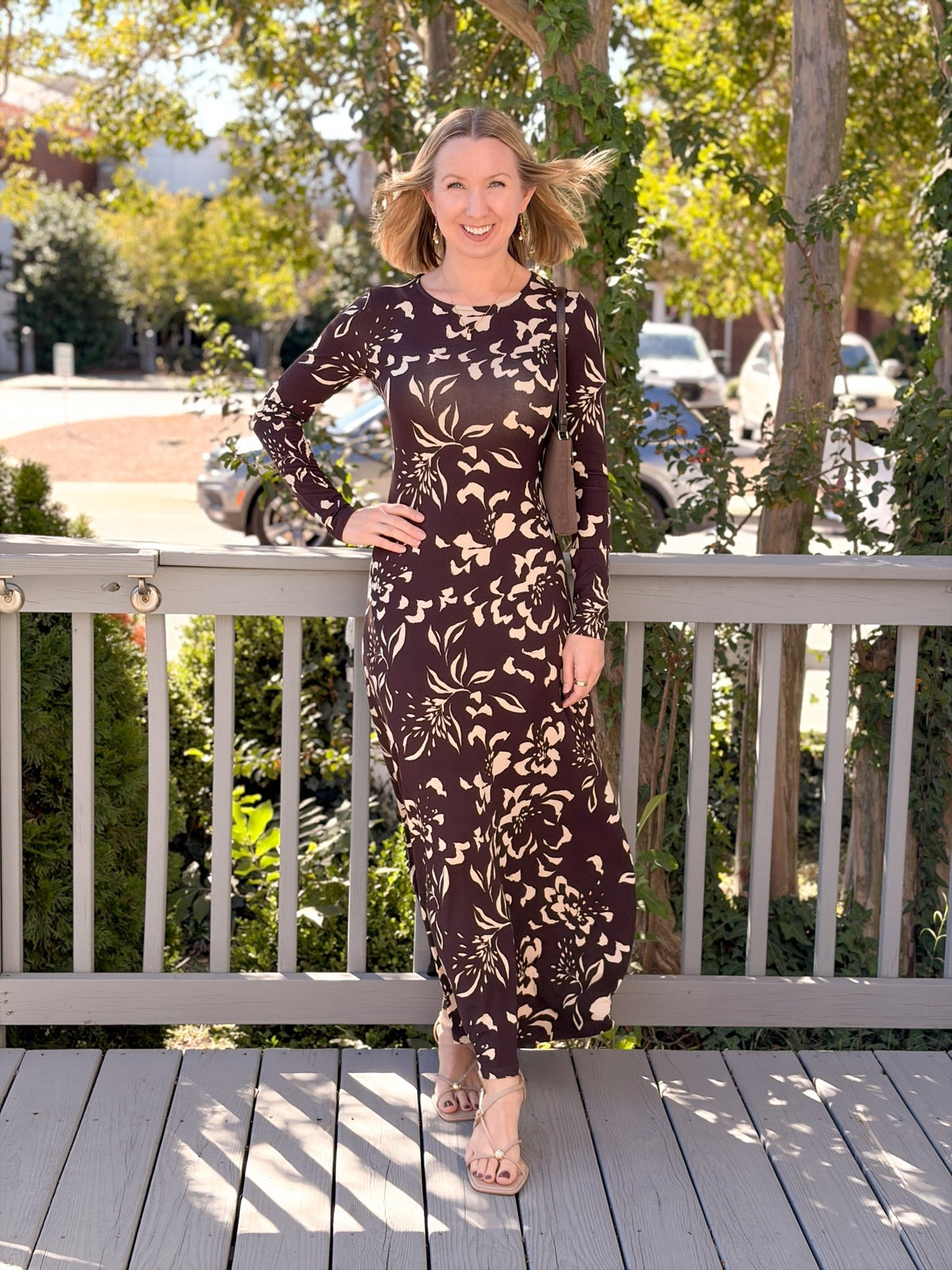 Rose & Lee Co Lilian Floral Dress, Dark Roast by Z Supply Event Dress