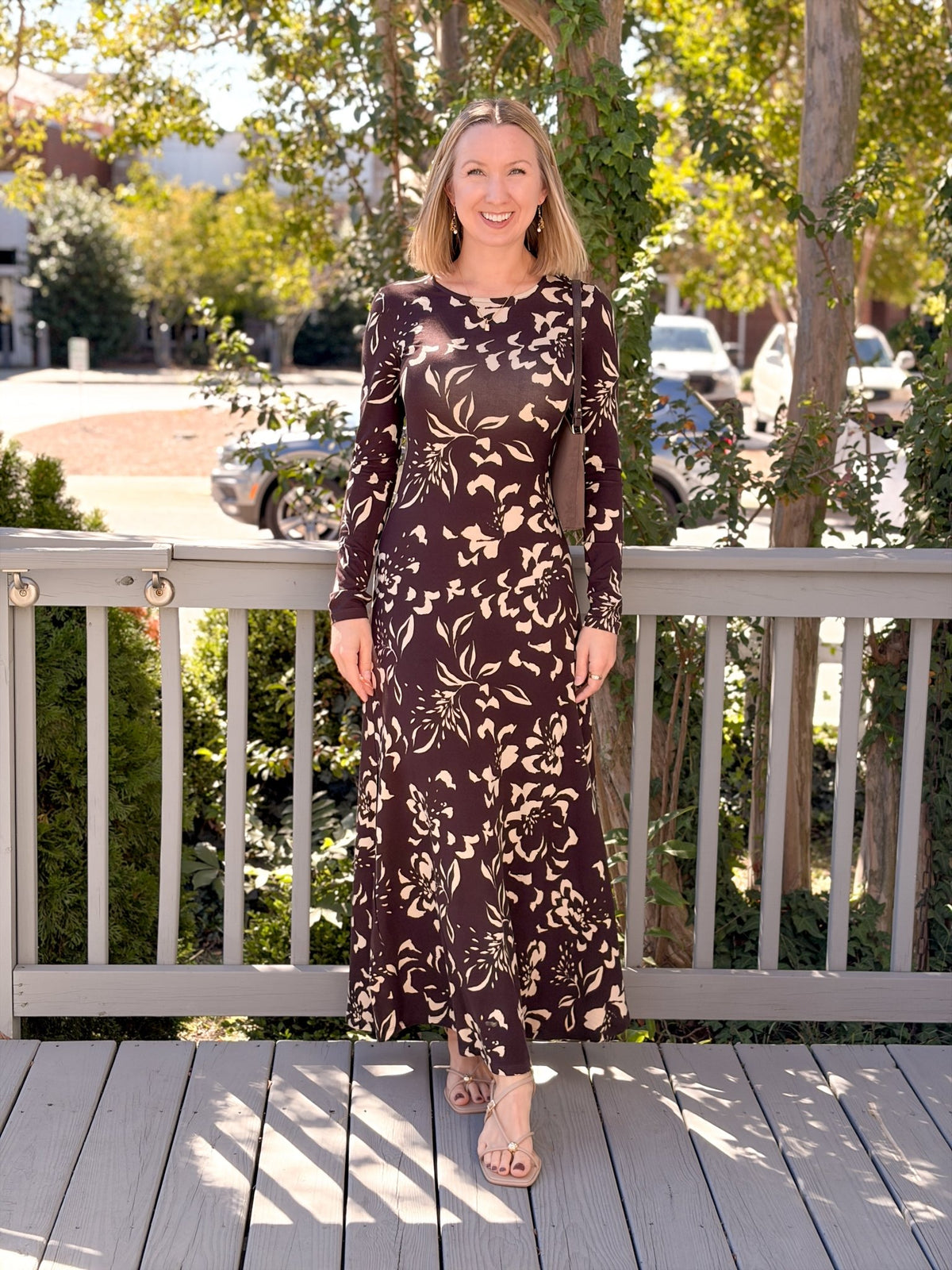 Rose & Lee Co Lilian Floral Dress, Dark Roast by Z Supply Event Dress