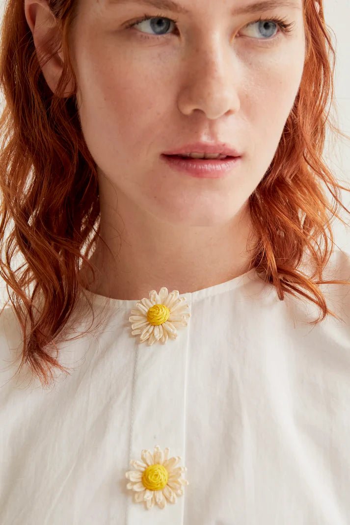 Rose & Lee Co Lillian Top, White Work Tops