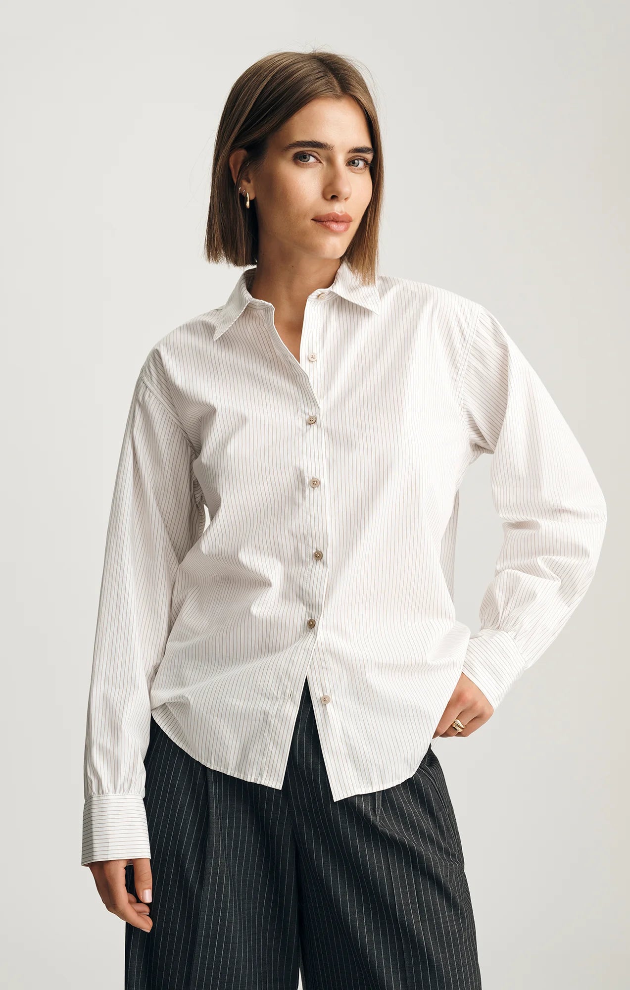 Lillie Top, Beige Stripe by Mavi Jeans Ethical Women's Boutique NC