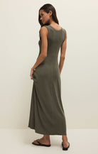 Olive Green Maxi Sleeveless Dress