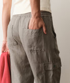 Rose & Lee Co Linen Cargo Pants, Sage by Marine Layer Pants