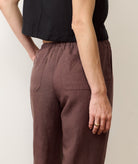 Rose & Lee Co Linen Drawstring Pants, Chocolate by Marine Layer Pants