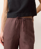 Rose & Lee Co Linen Drawstring Pants, Chocolate by Marine Layer Pants