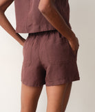Rose & Lee Co Linen Drawstring Shorts, Chocolate by Marine Layer Other Shorts
