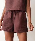 Rose & Lee Co Linen Drawstring Shorts, Chocolate by Marine Layer Other Shorts