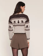 Long Sleeve Sweater with Ski Print