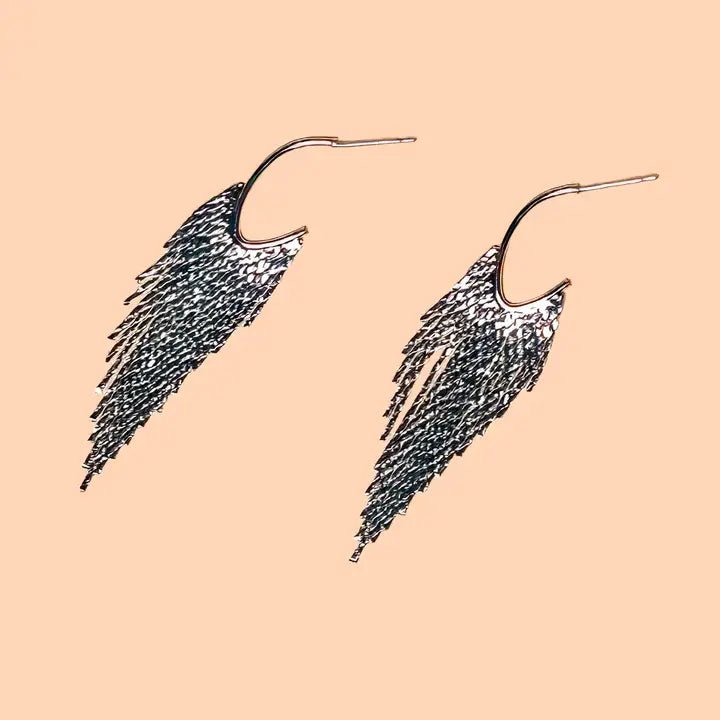 Rose & Lee Co Liza Hoops, Silver Earrings